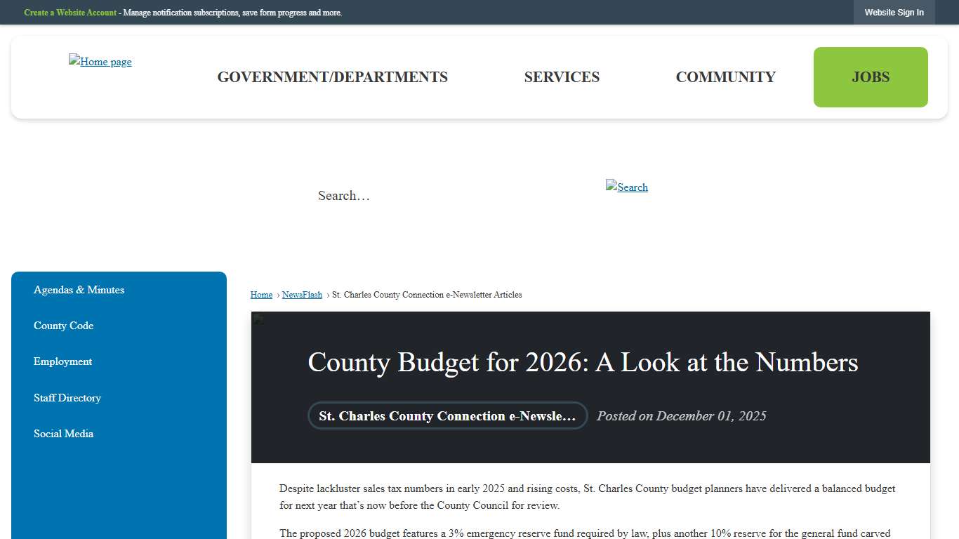 County Budget for 2026: A Look at the Numbers • St Charles County, MO